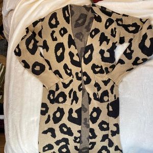 Leopard Print Duster Cardigan